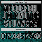 Custom Midnight Green Black-White Abstract Fragment Art 3D Pattern Design Bomber Full-Snap Varsity Letterman Hoodie Jacket