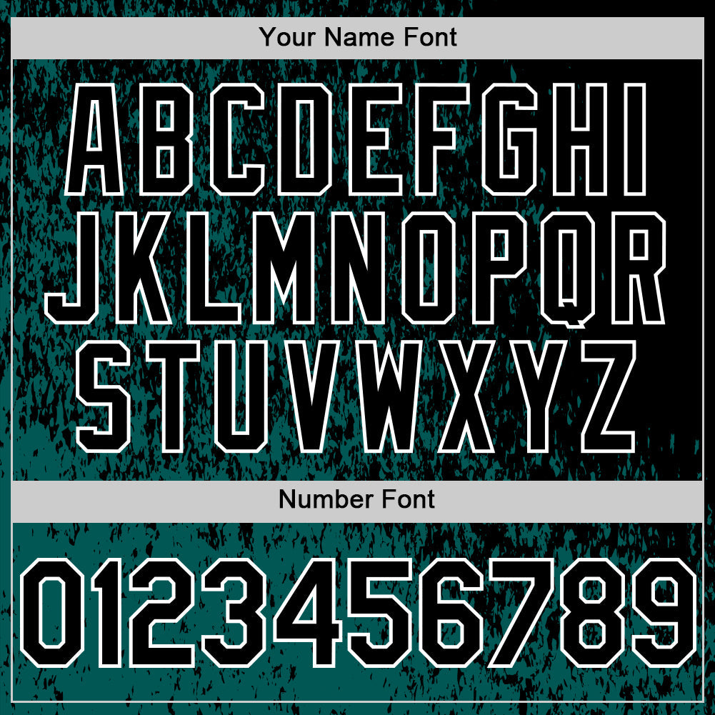 Custom Midnight Green Black-White Abstract Fragment Art 3D Pattern Design Bomber Full-Snap Varsity Letterman Hoodie Jacket