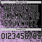 Custom Light Purple Black-White Abstract Fragment Art 3D Pattern Design Bomber Full-Snap Varsity Letterman Hoodie Jacket
