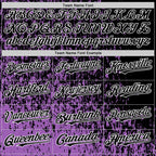 Custom Medium Purple Black-White Abstract Fragment Art 3D Pattern Design Bomber Full-Snap Varsity Letterman Hoodie Jacket