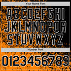 Custom Bay Orange Black-White Abstract Fragment Art 3D Pattern Design Bomber Full-Snap Varsity Letterman Hoodie Jacket