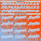 Custom Orange Light Blue-White Abstract Fragment Art 3D Pattern Design Bomber Full-Snap Varsity Letterman Hoodie Jacket