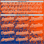 Custom Royal Orange-White Abstract Fragment Art 3D Pattern Design Bomber Full-Snap Varsity Letterman Hoodie Jacket