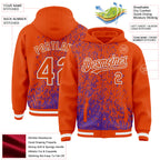 Custom Purple Orange-White Abstract Fragment Art 3D Pattern Design Bomber Full-Snap Varsity Letterman Hoodie Jacket