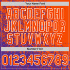 Custom Purple Orange-White Abstract Fragment Art 3D Pattern Design Bomber Full-Snap Varsity Letterman Hoodie Jacket