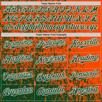 Custom Orange Green-White Abstract Fragment Art 3D Pattern Design Bomber Full-Snap Varsity Letterman Hoodie Jacket