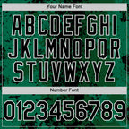 Custom Green Black-White 3D Pattern Design Bomber Full-Snap Varsity Letterman Hoodie Jacket
