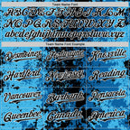 Custom Blue Black-White 3D Pattern Design Bomber Full-Snap Varsity Letterman Hoodie Jacket
