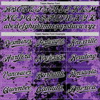 Custom Purple Black-White 3D Pattern Design Bomber Full-Snap Varsity Letterman Hoodie Jacket