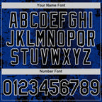 Custom Royal Black-White 3D Pattern Design Bomber Full-Snap Varsity Letterman Hoodie Jacket