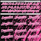 Custom Black Pink-White 3D Pattern Design Bomber Full-Snap Varsity Letterman Hoodie Jacket