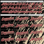 Custom Black Crimson-City Cream 3D Pattern Design Bomber Full-Snap Varsity Letterman Hoodie Jacket
