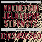 Custom Black Crimson-City Cream 3D Pattern Design Bomber Full-Snap Varsity Letterman Hoodie Jacket