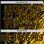 Custom Black Black-Gold 3D Pattern Design Bomber Full-Snap Varsity Letterman Hoodie Jacket