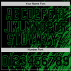 Custom Black Black-Grass Green 3D Pattern Design Bomber Full-Snap Varsity Letterman Hoodie Jacket