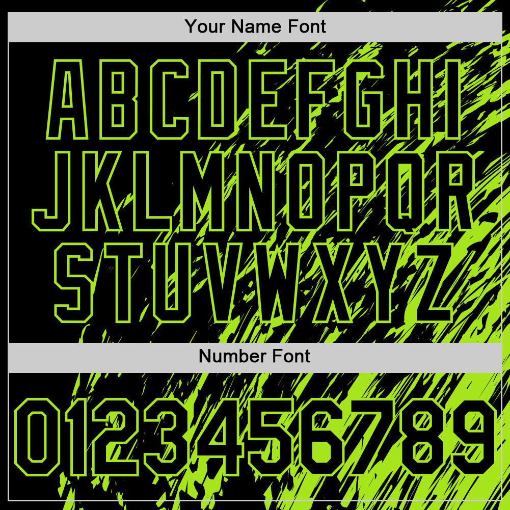 Custom Black Black-Neon Green 3D Pattern Design Bomber Full-Snap Varsity Letterman Hoodie Jacket