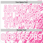 Custom White White-Pink 3D Pattern Design Bomber Full-Snap Varsity Letterman Hoodie Jacket