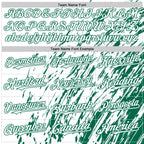Custom White White-Kelly Green 3D Pattern Design Bomber Full-Snap Varsity Letterman Hoodie Jacket