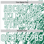 Custom White White-Kelly Green 3D Pattern Design Bomber Full-Snap Varsity Letterman Hoodie Jacket