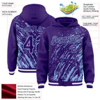 Custom Purple Purple-Light Blue 3D Pattern Design Bomber Full-Snap Varsity Letterman Hoodie Jacket