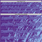 Custom Purple Purple-Light Blue 3D Pattern Design Bomber Full-Snap Varsity Letterman Hoodie Jacket