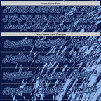 Custom Navy Navy-Light Blue 3D Pattern Design Bomber Full-Snap Varsity Letterman Hoodie Jacket