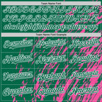 Custom Pink Kelly Green-White 3D Pattern Design Bomber Full-Snap Varsity Letterman Hoodie Jacket