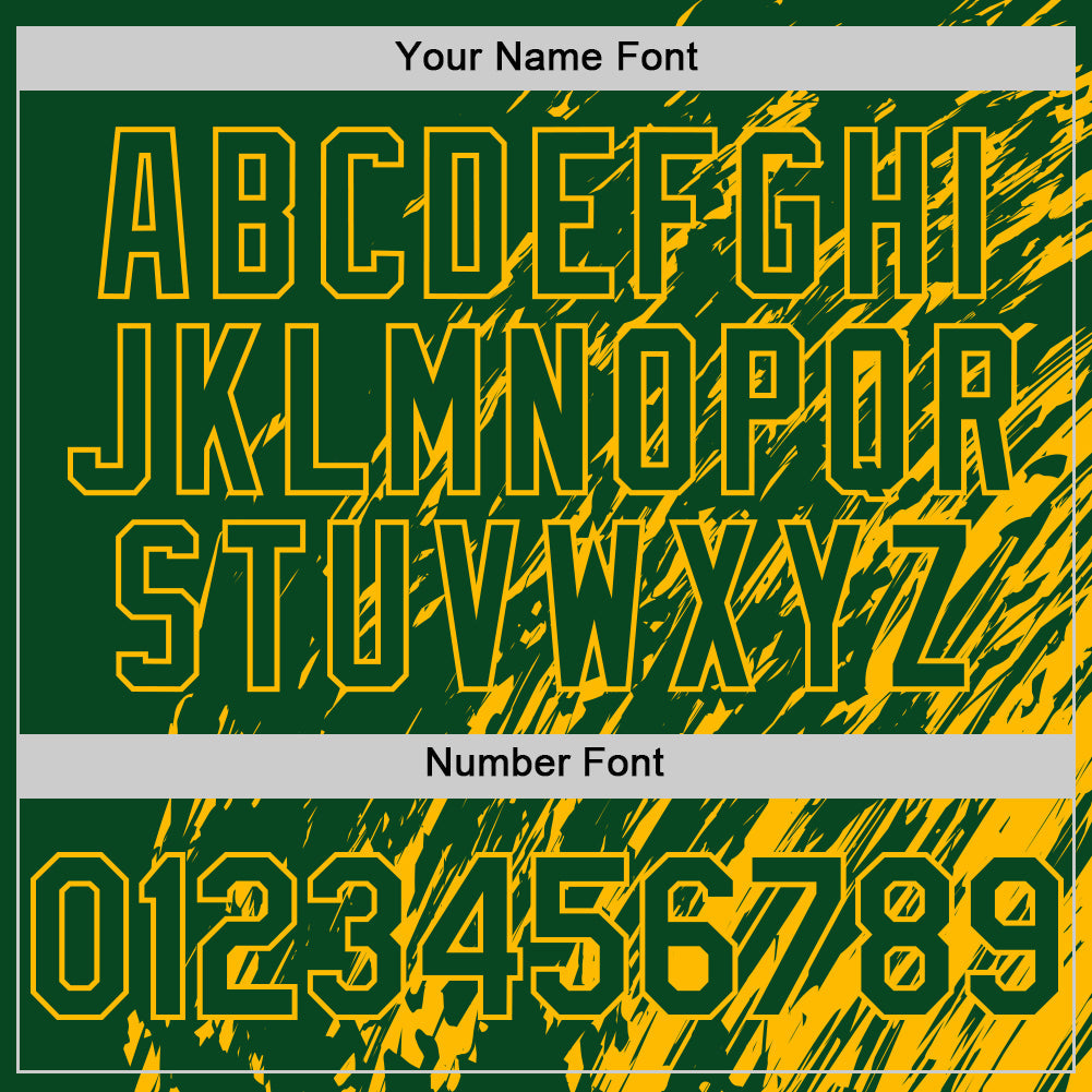Custom Green Green-Gold 3D Pattern Design Bomber Full-Snap Varsity Letterman Hoodie Jacket