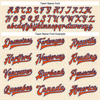 Custom Cream Orange-Royal Bomber Full-Snap Varsity Faux Leather Letterman Jacket