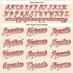 Custom Cream Cream-Maroon Bomber Full-Snap Varsity Faux Leather Letterman Jacket