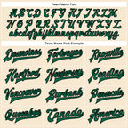 Custom Cream Kelly Green-Black Bomber Full-Snap Varsity Faux Leather Letterman Jacket