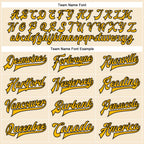 Custom Cream Gold-Black Bomber Full-Snap Varsity Faux Leather Letterman Jacket
