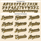 Custom Cream Old Gold-Black Bomber Full-Snap Varsity Faux Leather Letterman Jacket