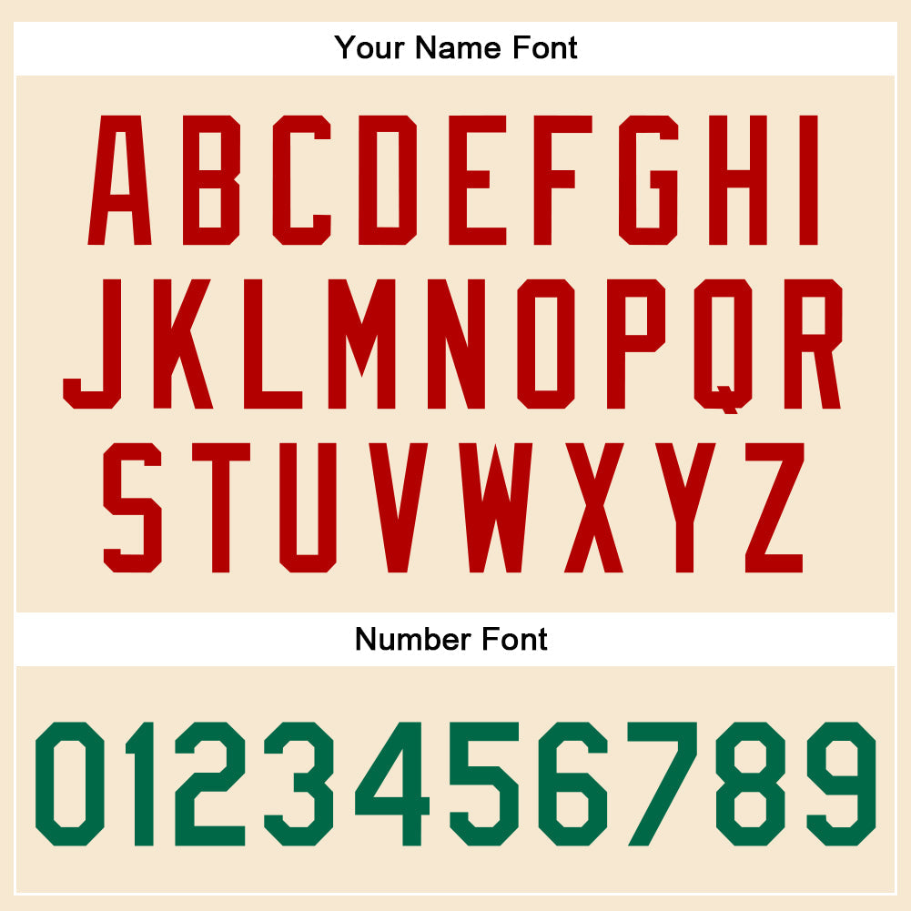 Custom Cream Kelly Green-Red Bomber Full-Snap Varsity Faux Leather Letterman Jacket