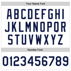 Custom White Navy Bomber Full-Snap Varsity Faux Leather Letterman Jacket