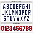 Custom White Red-Navy Bomber Full-Snap Varsity Faux Leather Letterman Jacket