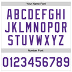 Custom White Purple Bomber Full-Snap Varsity Faux Leather Letterman Jacket