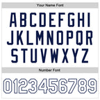 Custom White White-Navy Bomber Full-Snap Varsity Faux Leather Letterman Jacket