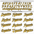 Custom White Gold-Navy Bomber Full-Snap Varsity Faux Leather Letterman Jacket