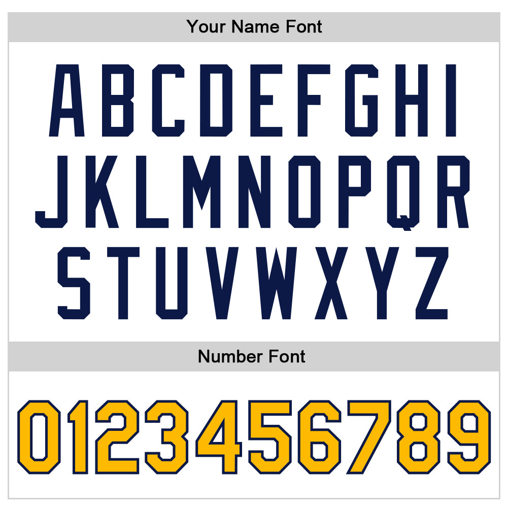 Custom White Gold-Navy Bomber Full-Snap Varsity Faux Leather Letterman Jacket