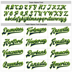 Custom White Navy-Neon Green Bomber Full-Snap Varsity Faux Leather Letterman Jacket