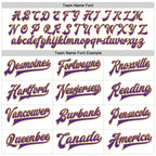 Custom White Purple-Old Gold Bomber Full-Snap Varsity Faux Leather Letterman Jacket