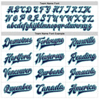 Custom White Navy Teal-Gray Bomber Full-Snap Varsity Faux Leather Letterman Jacket