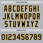 Custom Gray Black-Gold Bomber Full-Snap Varsity Faux Leather Letterman Jacket