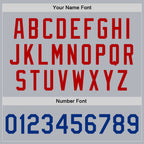 Custom Gray Royal-Red Bomber Full-Snap Varsity Faux Leather Letterman Jacket