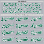 Custom Gray Kelly Green-White Bomber Full-Snap Varsity Faux Leather Letterman Jacket