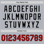 Custom Gray Red-Black Bomber Full-Snap Varsity Faux Leather Letterman Jacket