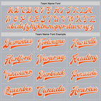 Custom Gray Orange-White Bomber Full-Snap Varsity Faux Leather Letterman Jacket