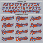 Custom Gray Orange-Royal Bomber Full-Snap Varsity Faux Leather Letterman Jacket