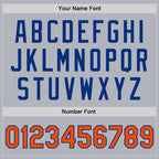 Custom Gray Orange-Royal Bomber Full-Snap Varsity Faux Leather Letterman Jacket